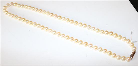 Single strand cultured pearl necklace